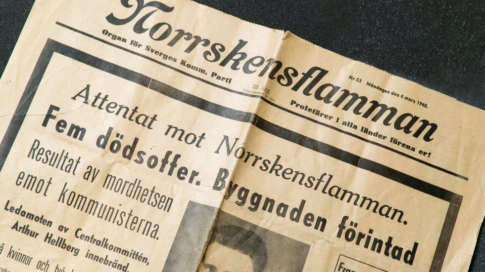 Attentatet mot Norrkskensflamman 3 mars 1940 tog fem människors liv. 