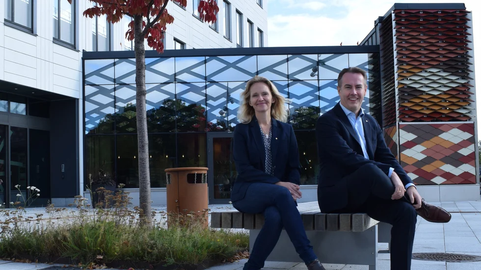 Per Bengtsson är vd på Uppsala Innovation Centre. Här tillsammans med CFO/vice vd Karin Modéen.
