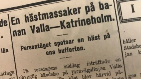 Kuriren för 100 år sedan: Om en hästmassaker på järnvägen, invid Sågmon, berättades detaljerat.