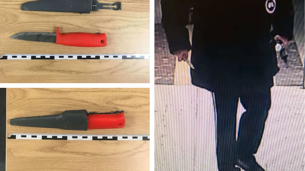 24-årig drog kniv mot anställda i en livsmedelsbutik i Linköping den 3 november 2018. Han filmades av butikens övervakningskamera. 