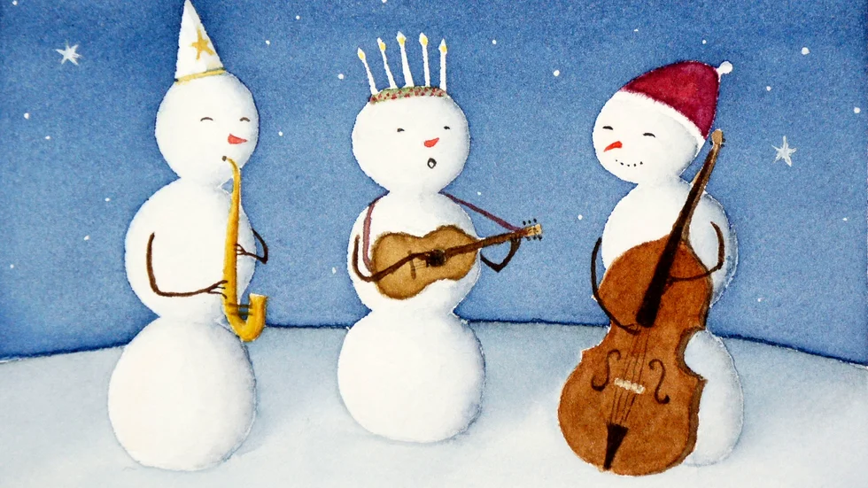 Hanna Grahm i Märsta har skapat en egen julkalender på Facebook med bilder på snögubbar. Den här bilden lade hon upp på lucia den 13 december. 