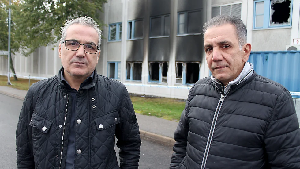 Bageriets ägare, Ali Ayache, till vänster och hans bror, Ehab Ayache. "Vi kommer att bygga upp verksamheten igen", säger de.