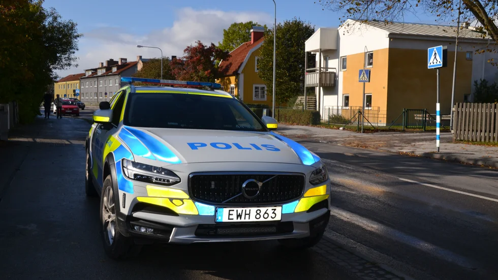 Polisen var på plats vid olyckan. 